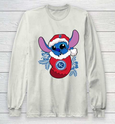 Kansas City Royals Christmas Stitch In The Sock Funny Disney MLB Long Sleeve T-Shirt 12