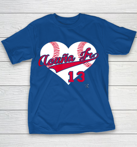 Ronald Acuna Jr Baseball Heart Gameday Youth T-Shirt 6