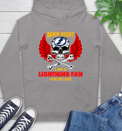 NHL Damn Right I Am A Tampa Bay Lightning Win Or Lose Skull Hockey Sports Hoodie 6