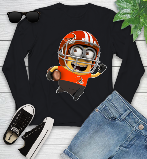 NFL Cleveland Browns Minions Disney Football Sports Youth Long Sleeve 2