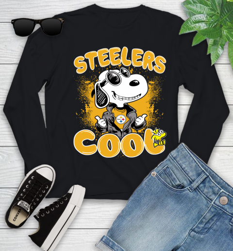 NFL Football Pittsburgh Steelers Cool Snoopy Shirt Youth Long Sleeve
