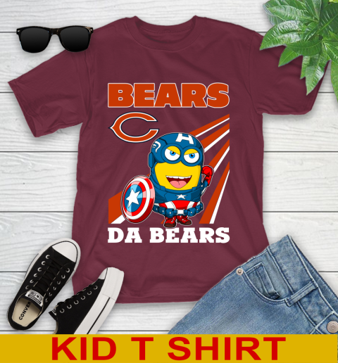 NFL Football Chicago Bears Captain America Marvel Avengers Minion Shirt Youth T-Shirt 5