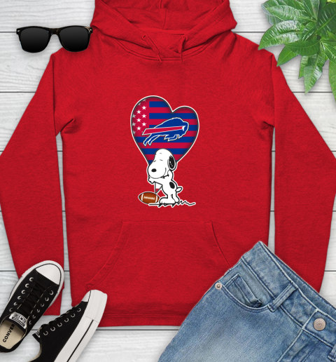 Buffalo Bills NFL Football The Peanuts Movie Adorable Snoopy Youth Hoodie 11