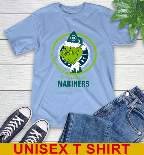 Seattle Mariners MLB Christmas Grinch I Hate People But I Love My Favorite Baseball Team T-Shirt 11