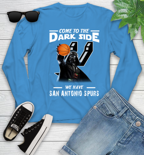 NBA Come To The Dark Side We Have San Antonio Spurs Star Wars Darth Vader Basketball Youth Long Sleeve 8