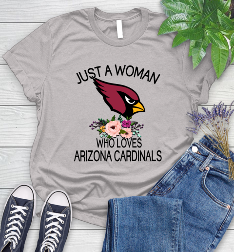NFL Just A Woman Who Loves Arizona Cardinals Football Sports Women's T-Shirt 10