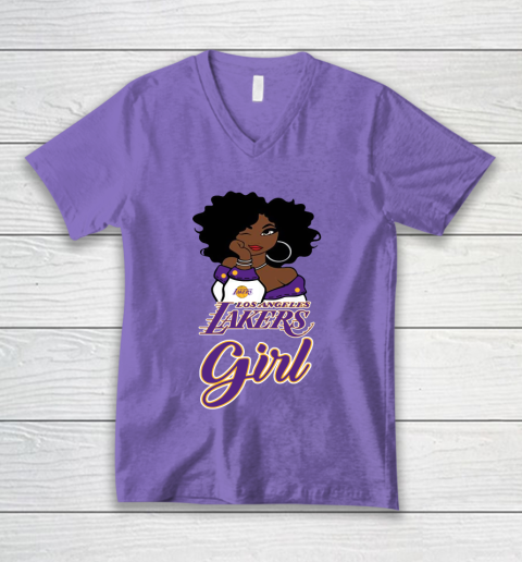 Los Angeles Lakers Girl NBA V-Neck T-Shirt 9