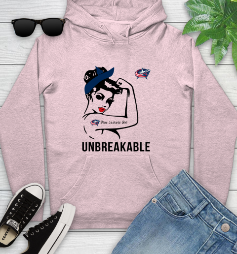 NHL Columbus Blue Jackets Girl Unbreakable Hockey Sports Youth Hoodie 6