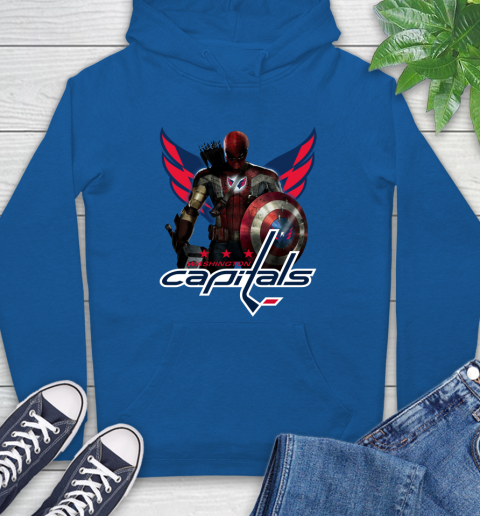 NHL Captain America Thor Spider Man Hawkeye Avengers Endgame Hockey Washington Capitals Hoodie 9