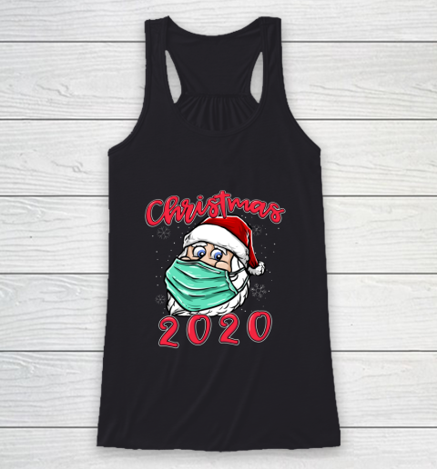 Christmas 2020 Santa Wearing Mask Racerback Tank