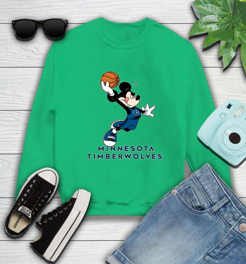 NBA Basketball Minnesota Timberwolves Cheerful Mickey Mouse Shirt Sweatshirt 7