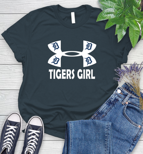 MLB Detroit Tigers Girl Under Armour Baseball Sports Women's T-Shirt 11