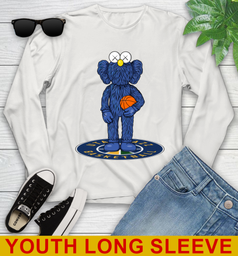 NBA Basketball Utah Jazz Kaws Bff Blue Figure Shirt Youth Long Sleeve 12