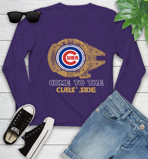 MLB Come To The Chicago Cubs Side Star Wars Baseball Sports Youth Long Sleeve 4