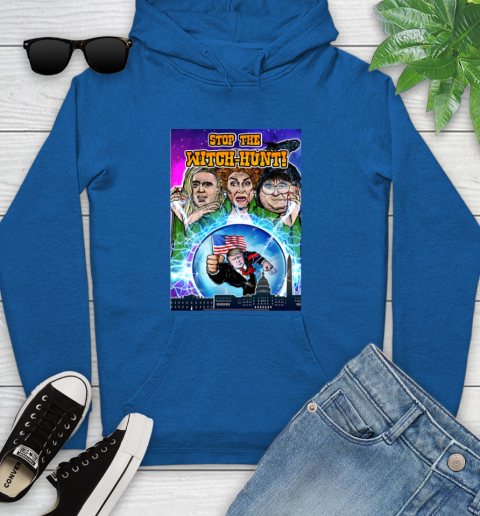 Stop The Witch Hunt Trump Youth Hoodie 9