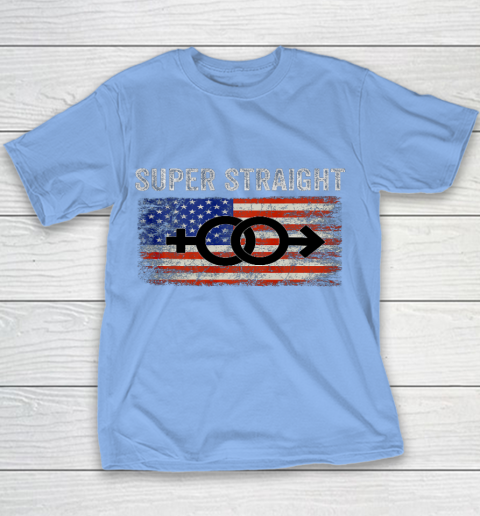 Vintage Us Flag Gender Identity Super Straight Identity Youth T-Shirt 8