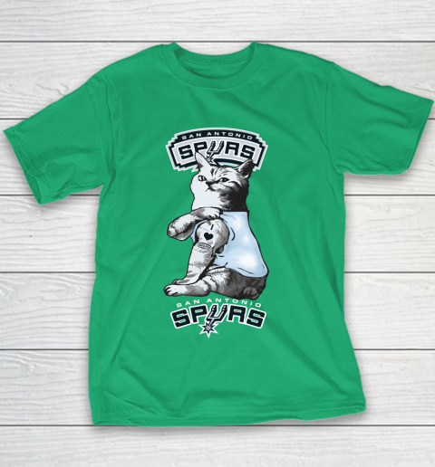 NBA Basketball My Cat Loves San Antonio Spurs Youth T-Shirt 3