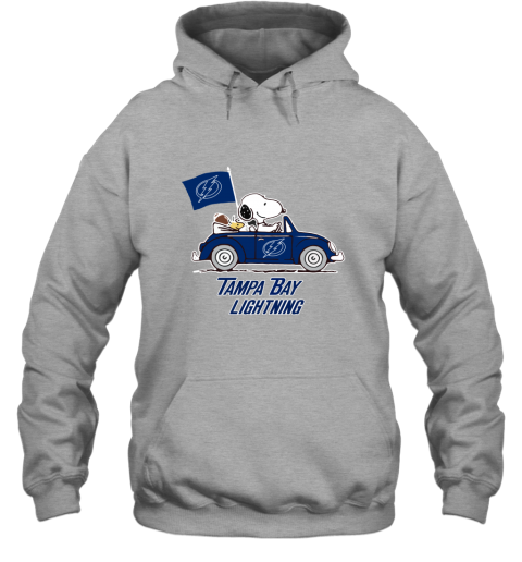 Snoopy And Woodstock Ride The Tampa Bay Lightnings Car ms3y snoopy and woodstock ride the tampa bay lightnings car hoodie 23 front sport grey