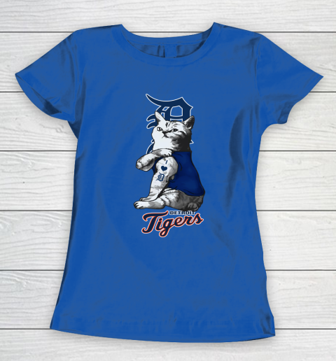 MLB Baseball My Cat Loves Detroit Tigers Women's T-Shirt 8