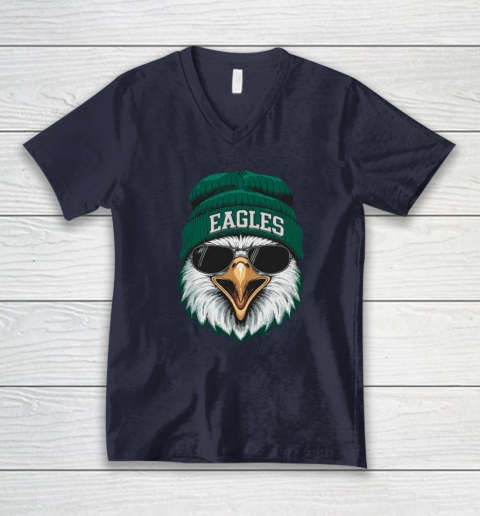 Cool Face Eagles With Sunglasses Vintage Funny V-Neck T-Shirt 2