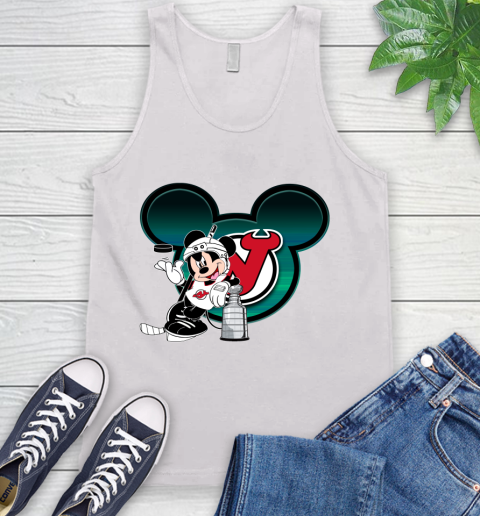 NHL New Jersey Devils Stanley Cup Mickey Mouse Disney Hockey T Shirt Tank Top