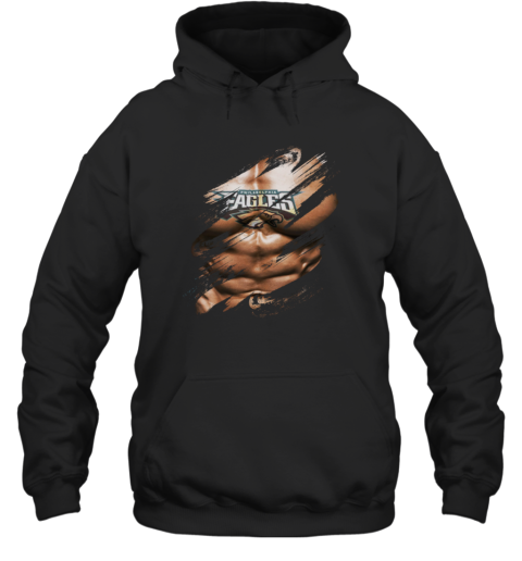 NFL Logo 3D Art Chest Philadelphia Eagles Tattoo Hoodie