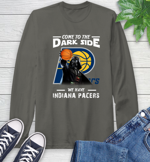 NBA Come To The Dark Side We Have Indiana Pacers Star Wars Darth Vader Basketball Long Sleeve T-Shirt 9