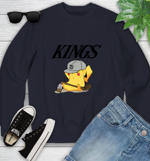 NHL Pikachu Hockey Sports Los Angeles Kings Youth Sweatshirt 3