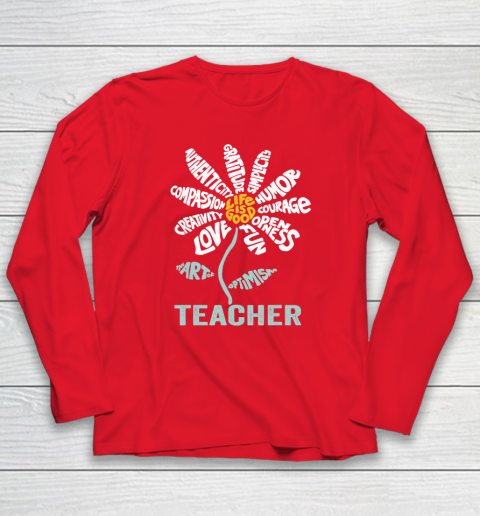 Life is good Teacher Daisy T shirt Teach School Sunflower Long Sleeve T-Shirt 6