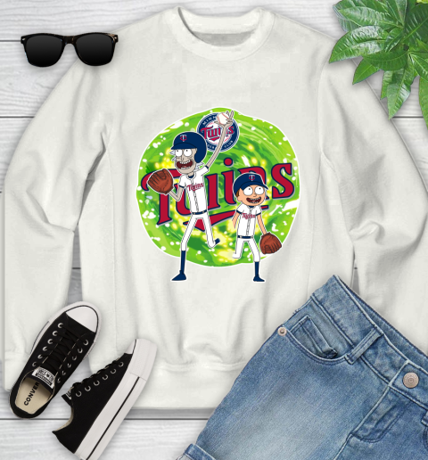 MLB Minnesota Twins Rick And Morty Baseball Sports Youth Sweatshirt