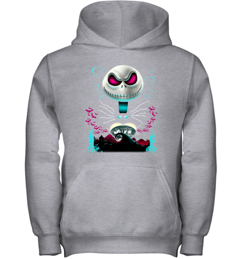 NFL New York Jets Jack Skellington Sally The Nightmare Before Christmas Football 9qGYD84sVIP youth hoodie 43 95 151514 front sport grey