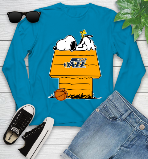 Utah Jazz NBA Basketball Snoopy Woodstock The Peanuts Movie Youth Long Sleeve 7