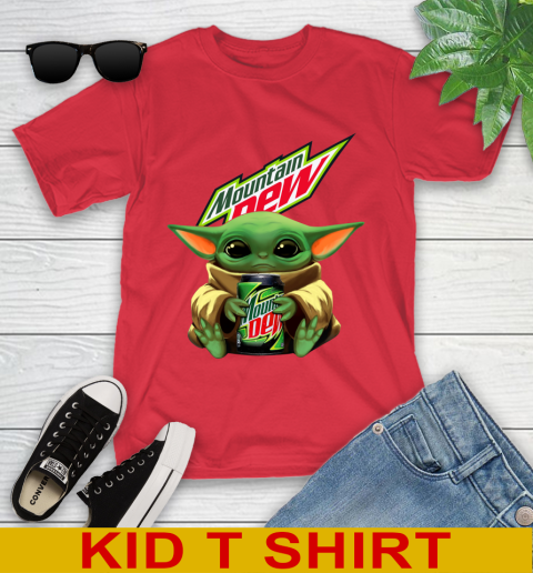 Star Wars Baby Yoda Hugs Mountain Dew Soft Drink Shirt 110