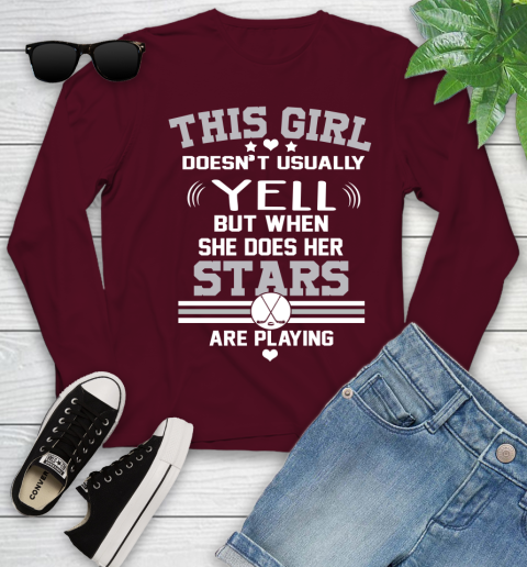 Dallas Stars NHL Hockey I Yell When My Team Is Playing Youth Long Sleeve 6