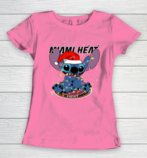 Miami Heat NBA noel stitch Basketball Christmas Women's T-Shirt 9