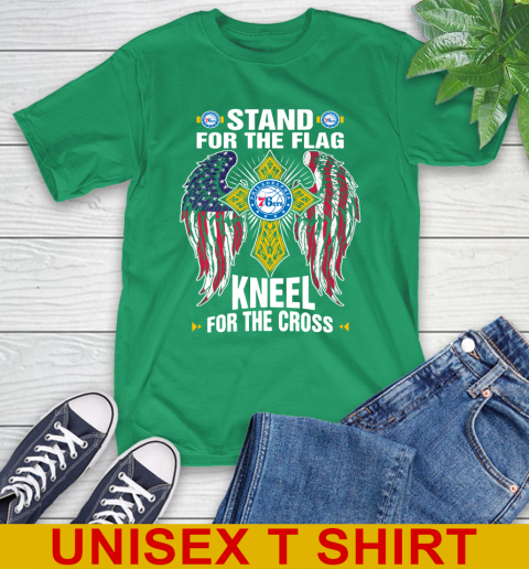 NBA Basketball Philadelphia 76ers Stand For Flag Kneel For The Cross Shirt T-Shirt 7