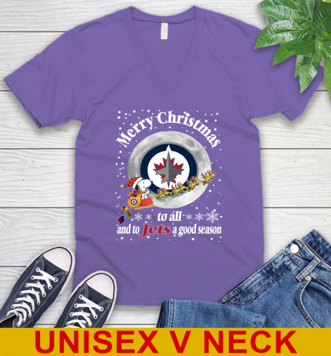 Winnipeg Jets Merry Christmas To All And To Jets A Good Season NHL Hockey Sports V-Neck T-Shirt 8