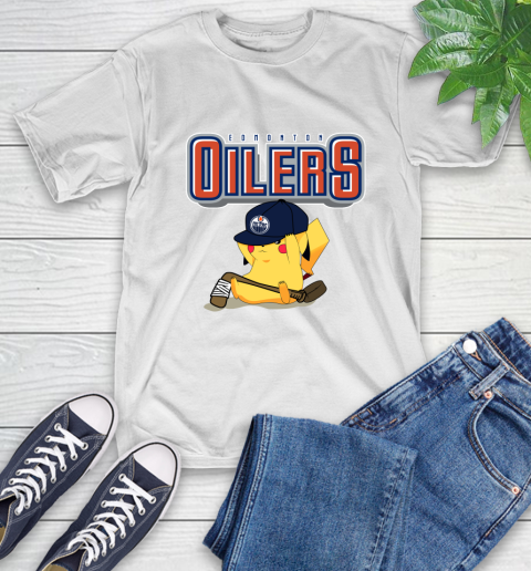 NHL Pikachu Hockey Sports Edmonton Oilers T-Shirt