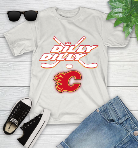 NHL Calgary Flames Dilly Dilly Hockey Sports Youth T-Shirt 12