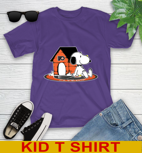 NHL Hockey Philadelphia Flyers Snoopy The Peanuts Movie Shirt Youth T-Shirt 4