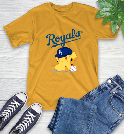 MLB Pikachu Baseball Sports Kansas City Royals T-Shirt 3