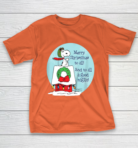 Peanuts Snoopy Merry Christmas and to all Good Night T-Shirt 4
