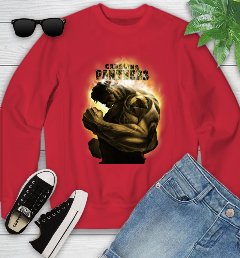 Carolina Panthers NFL Football Hulk Marvel Avengers Sports Youth Sweatshirt 8