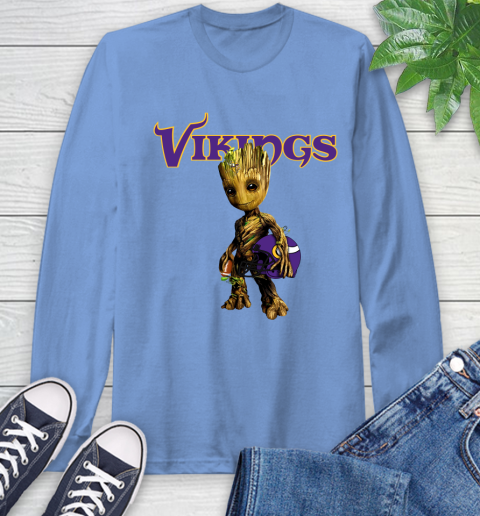 Minnesota Vikings NFL Football Groot Marvel Guardians Of The Galaxy Long Sleeve T-Shirt 11
