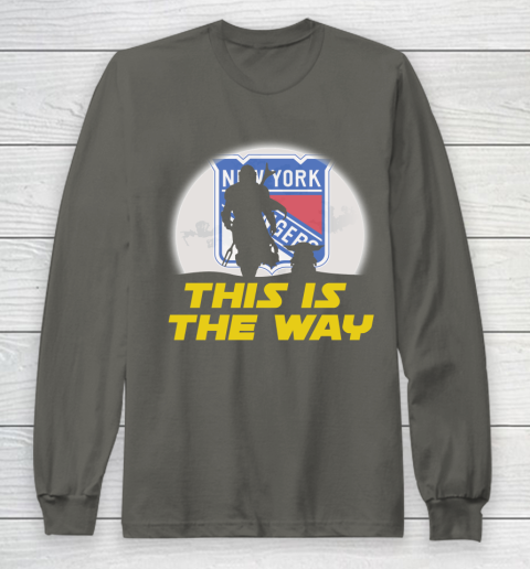 New York Rangers NHL Ice Hockey Star Wars Yoda And Mandalorian This Is The Way Long Sleeve T-Shirt 5