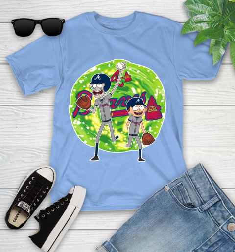 MLB Atlanta Braves Rick And Morty Baseball Sports Youth T-Shirt 11