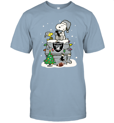 A Happy Christmas With Oakland Raiders Snoopy Unisex Jersey Tee