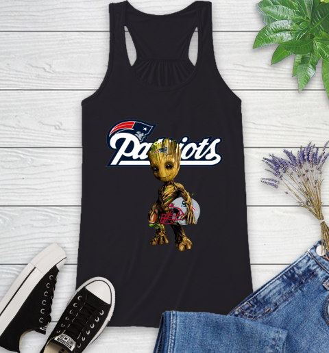 New England Patriots NFL Football Groot Marvel Guardians Of The Galaxy Racerback Tank 2