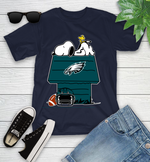 Philadelphia Eagles NFL Football Snoopy Woodstock The Peanuts Movie Youth T-Shirt 3