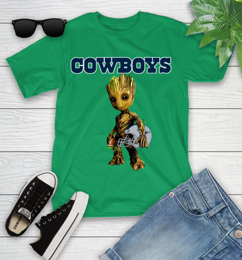 Dallas Cowboys NFL Football Groot Marvel Guardians Of The Galaxy Youth T-Shirt 6